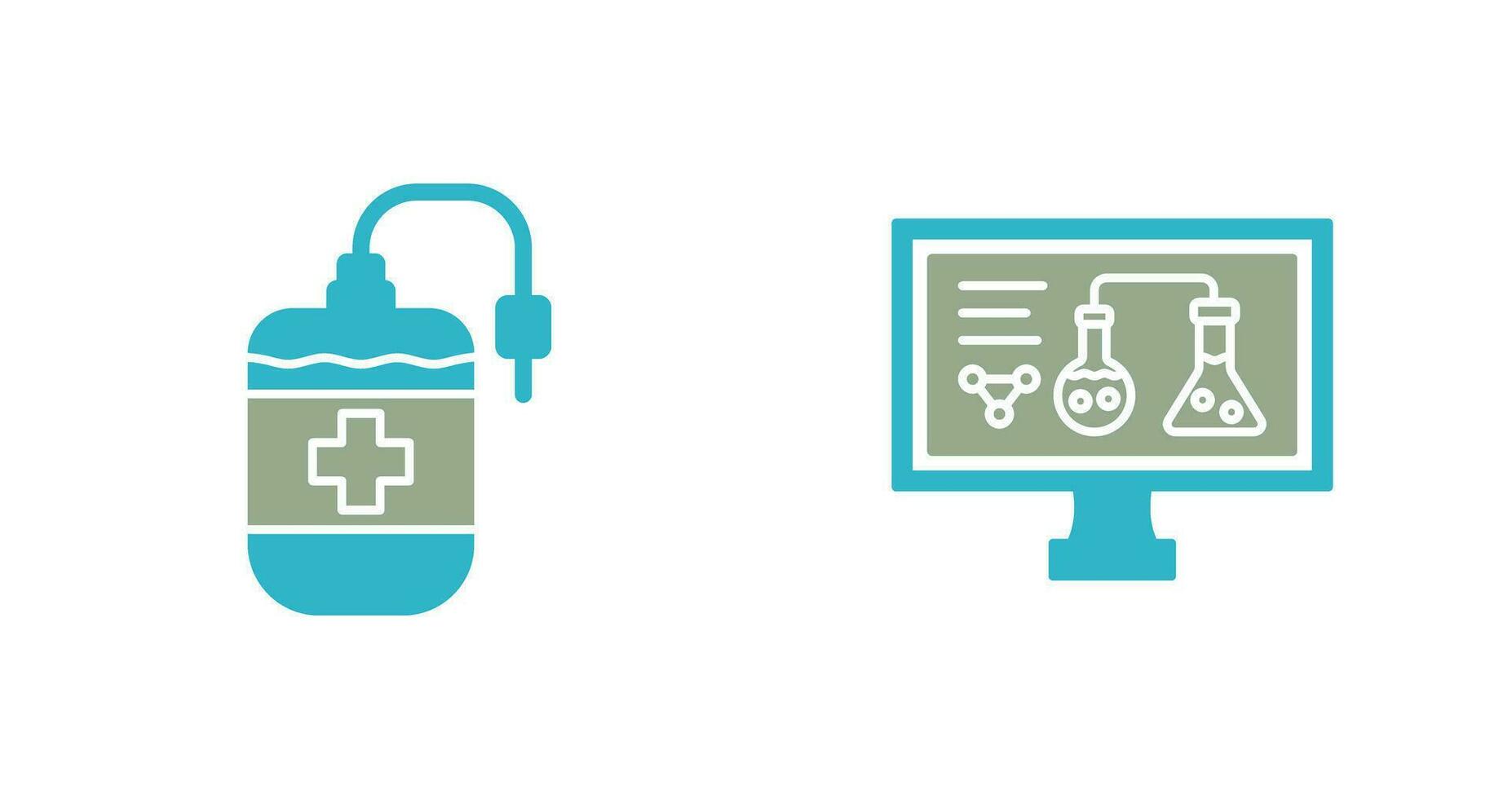 Blood Bag and Experiment Icon vector