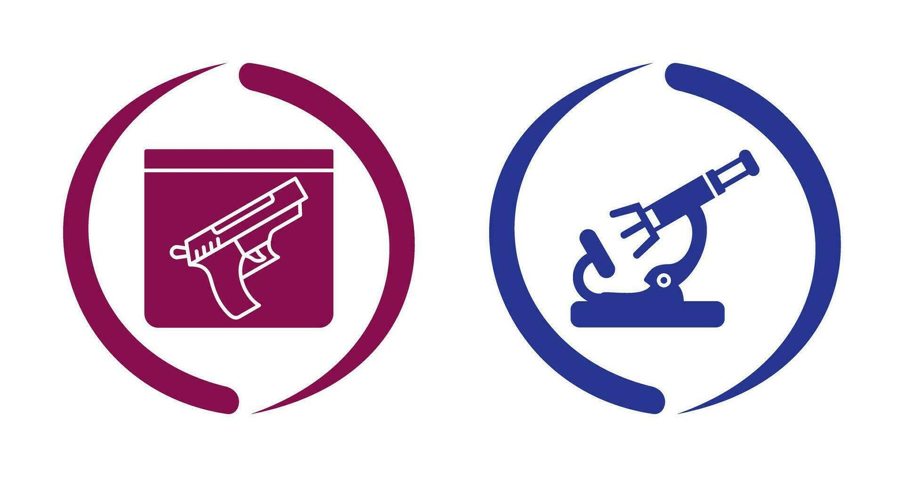 Evidence and Microscope Icon vector