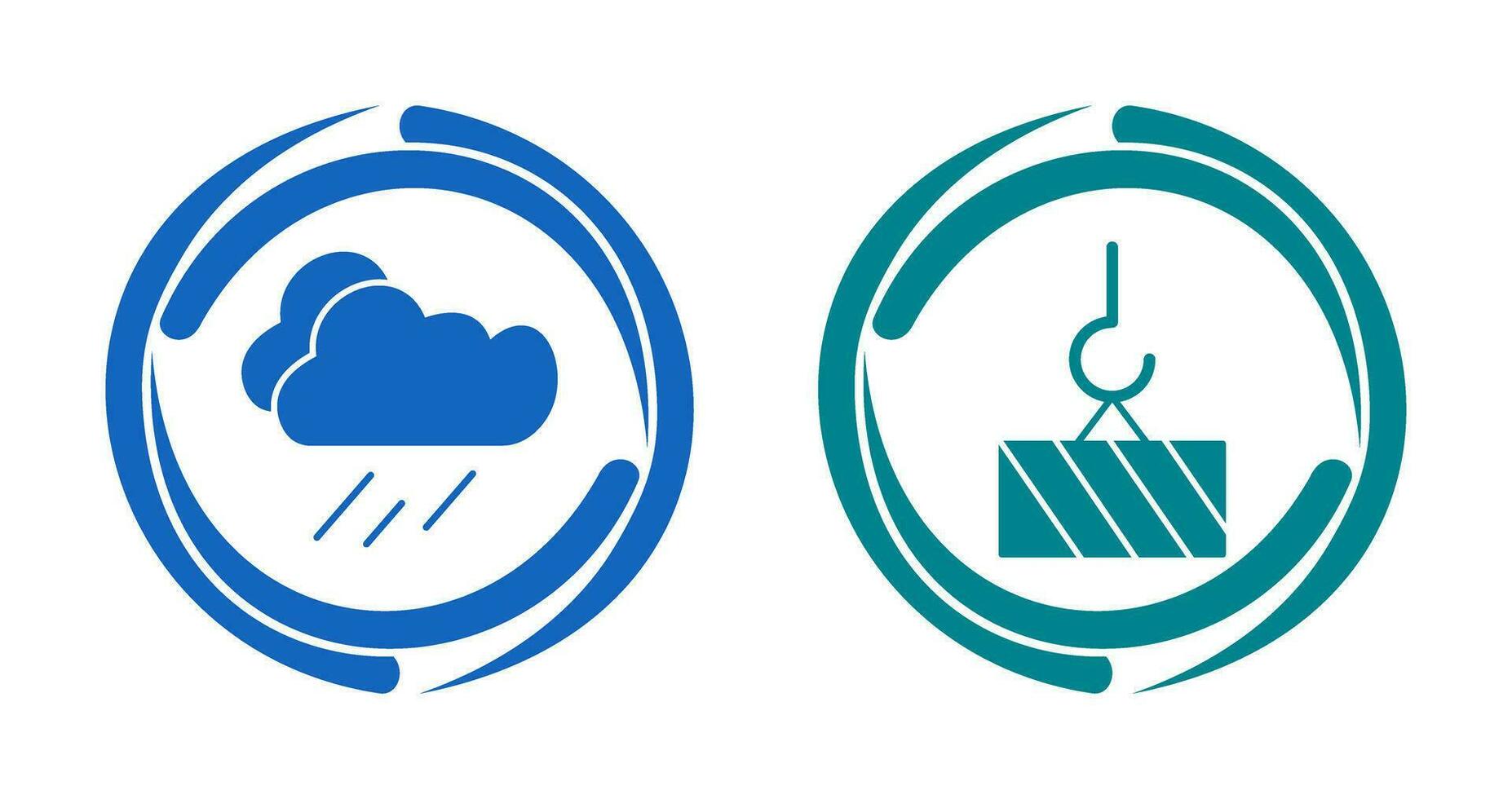 rain and heavy machinery  Icon vector