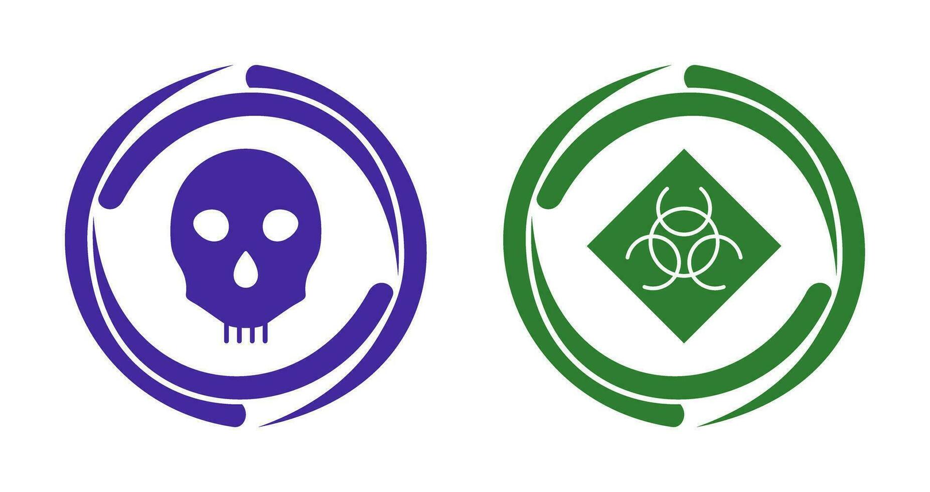 danger and biological hazard  Icon vector