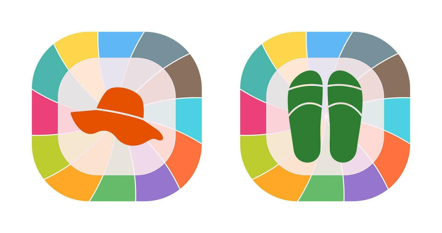 Hat and Slippers Icon vector