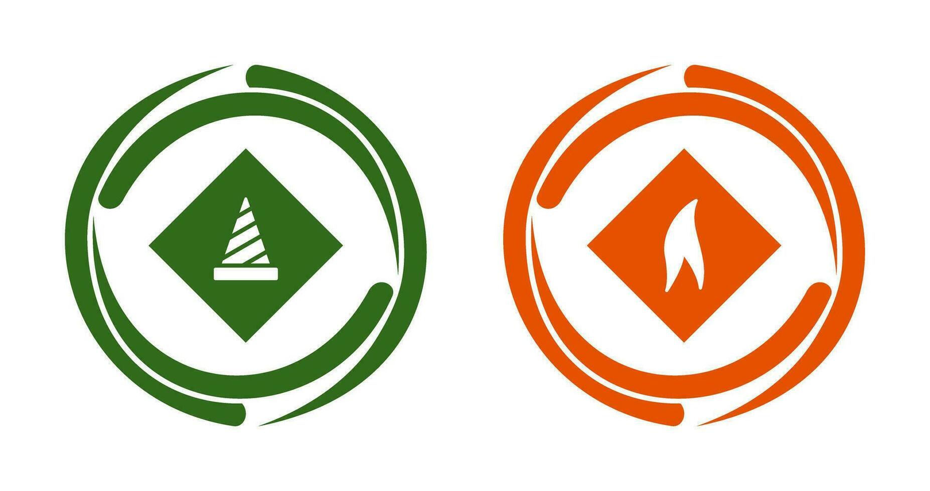 under construction and flammable material  Icon vector