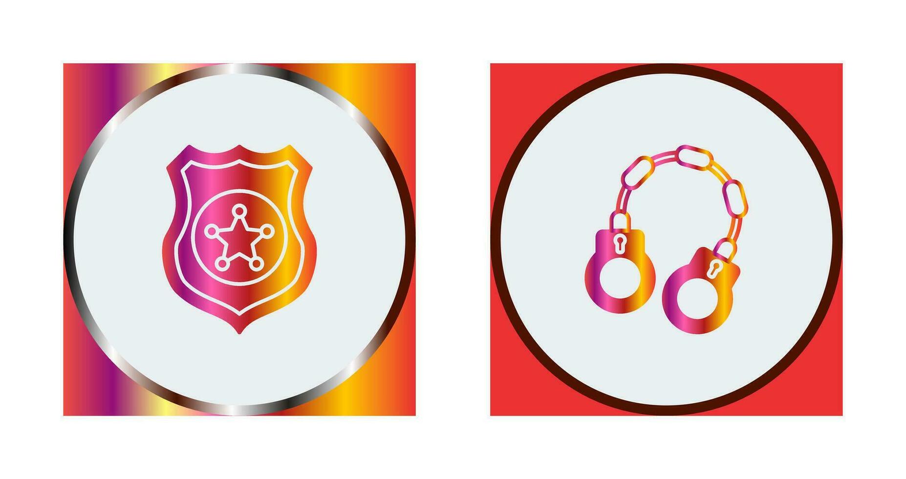 Police shield and Handcuff Icon vector