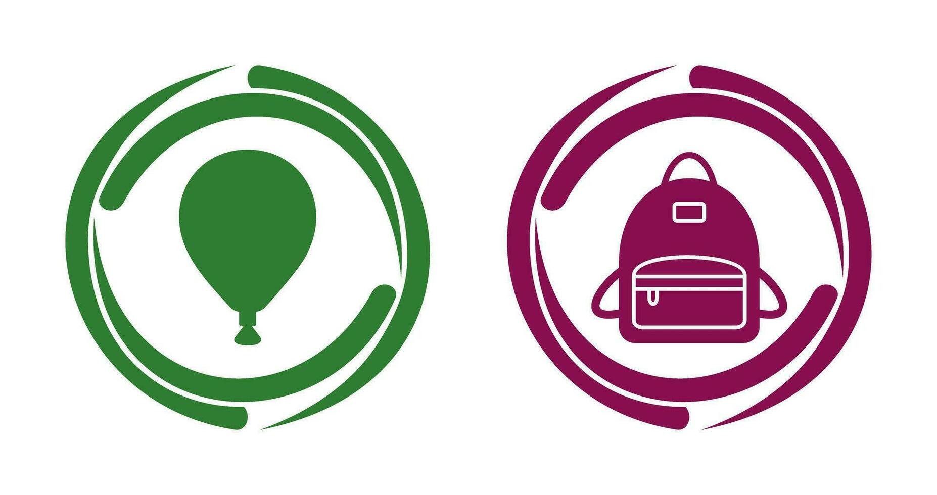 balloon and bag pack Icon vector