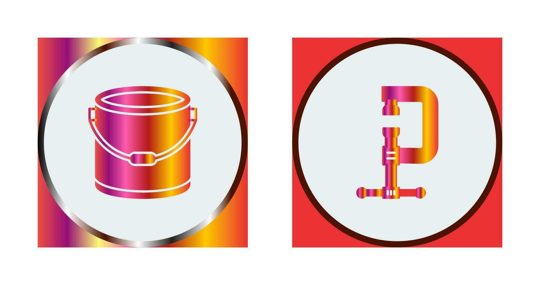 Paint Bucket and Clamp Icon vector