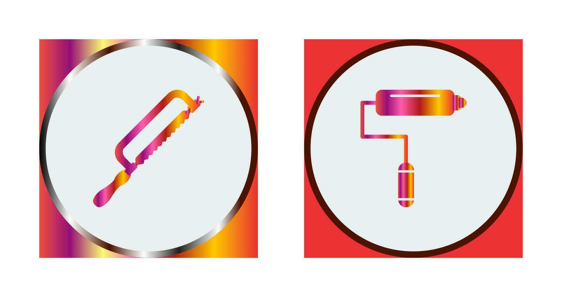 Hacksaw and Paint Roller Icon vector