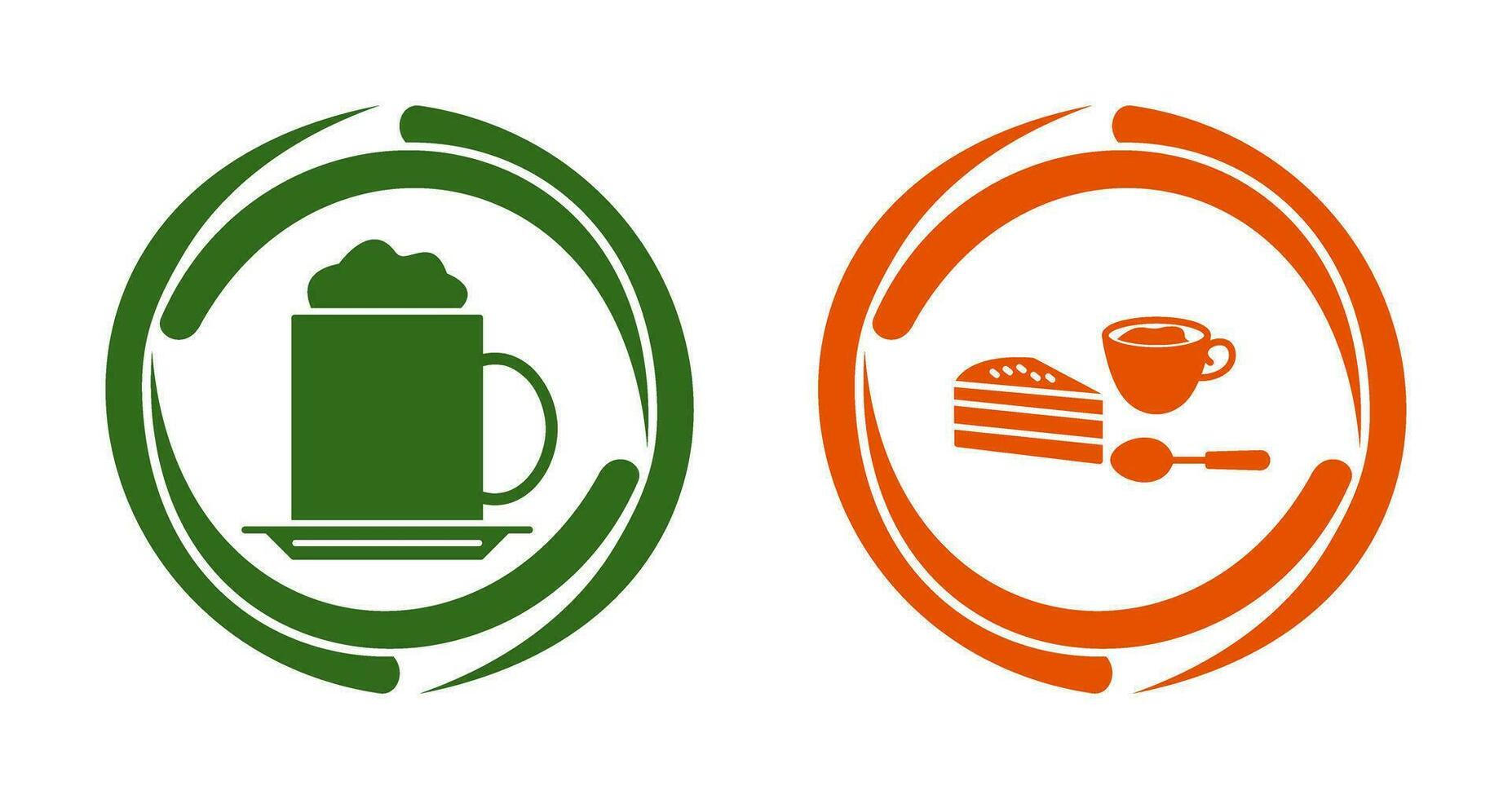 capppucino and coffee served  Icon vector