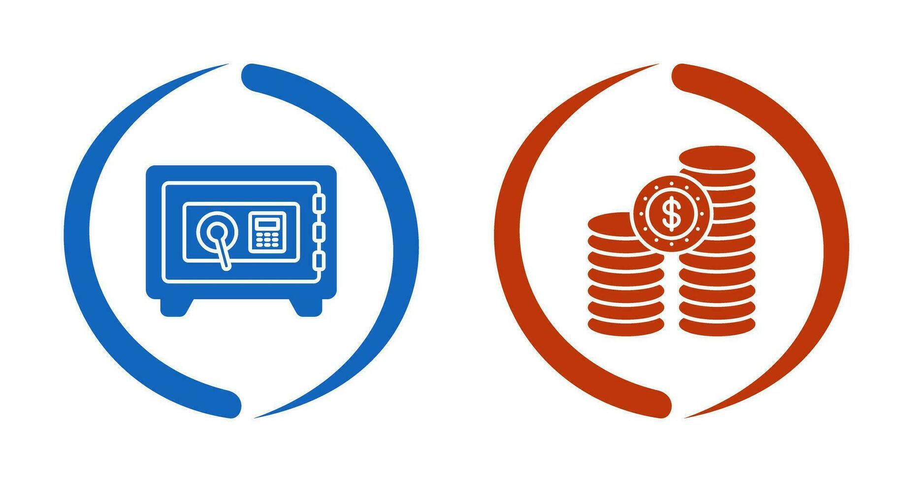 Safe Box and COINS Icon vector