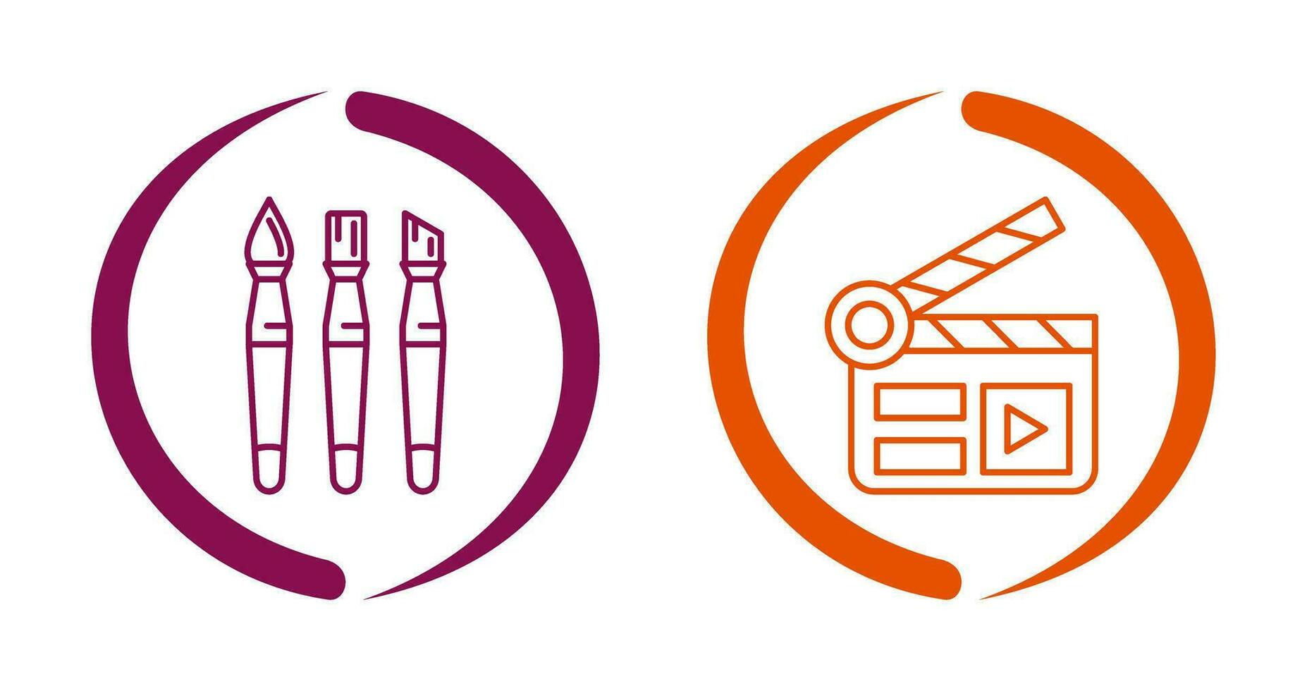 Brushes and Clapper Board Icon vector