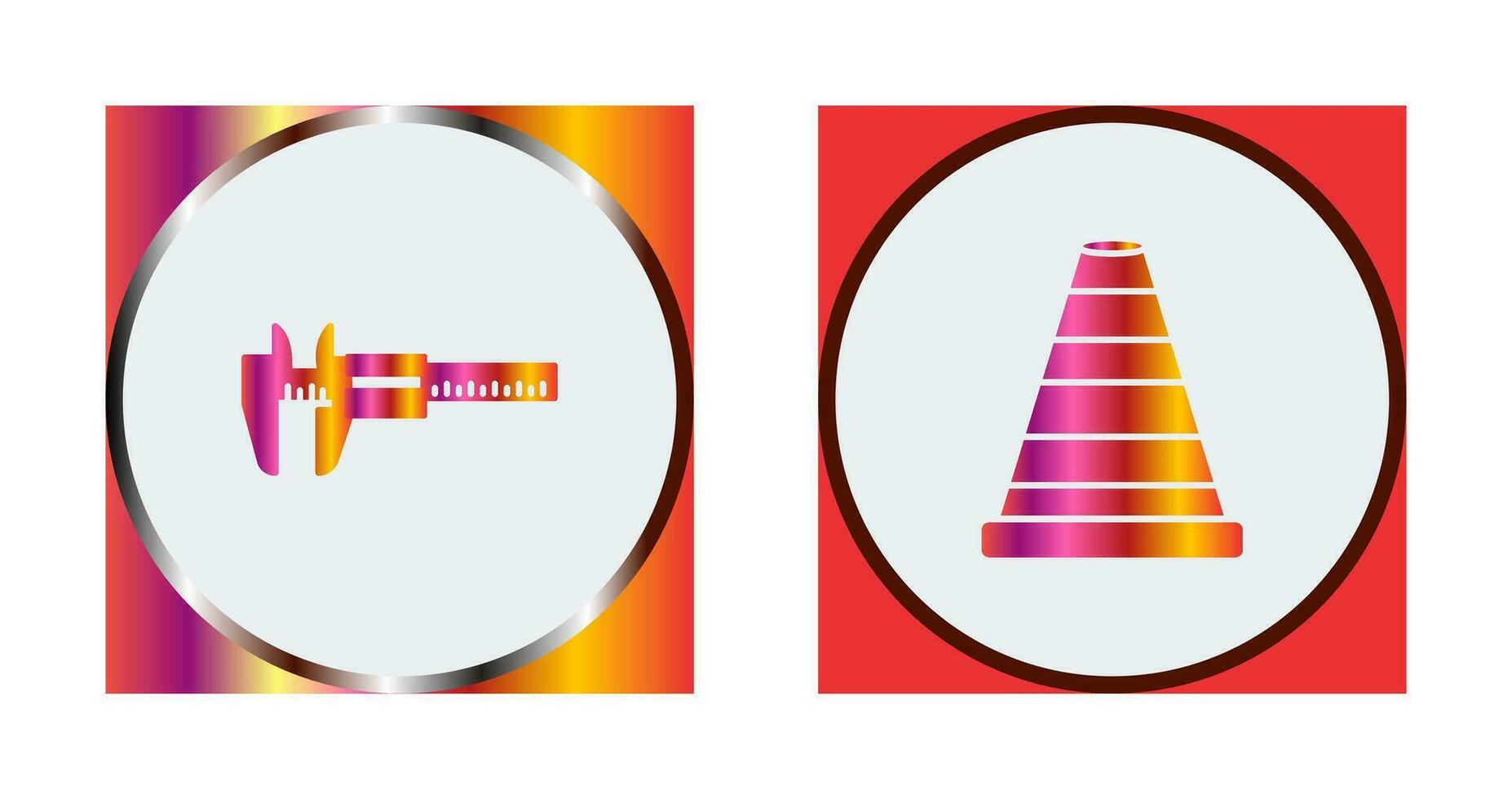 Cone and Calipers Icon vector