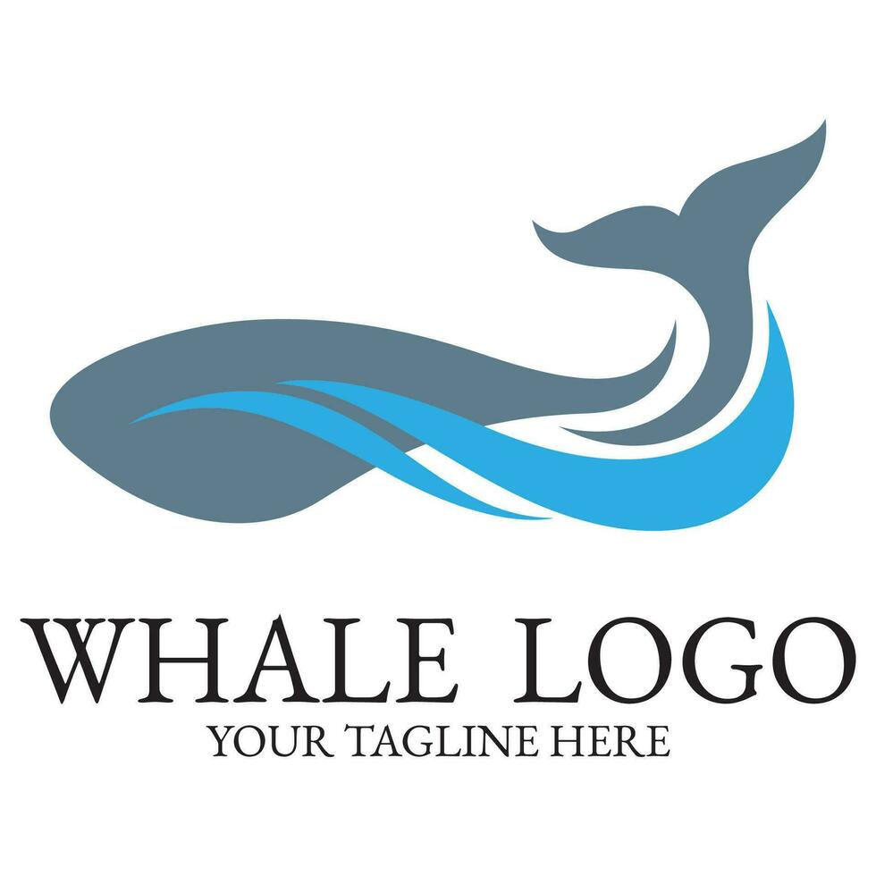 Logo image design illustration of a whale. vector