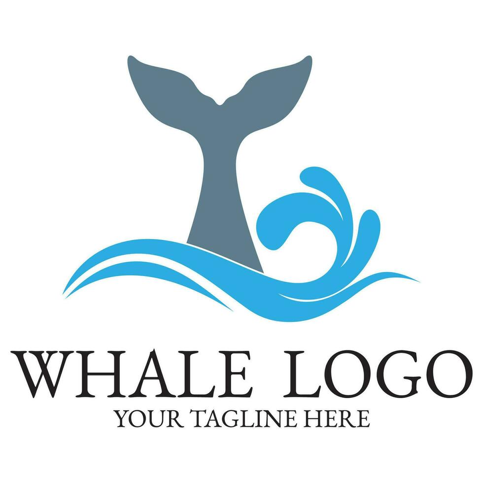 Logo image design illustration of a whale. vector