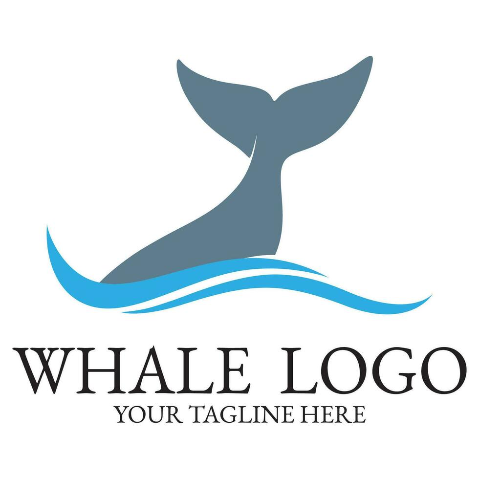 Logo image design illustration of a whale. vector