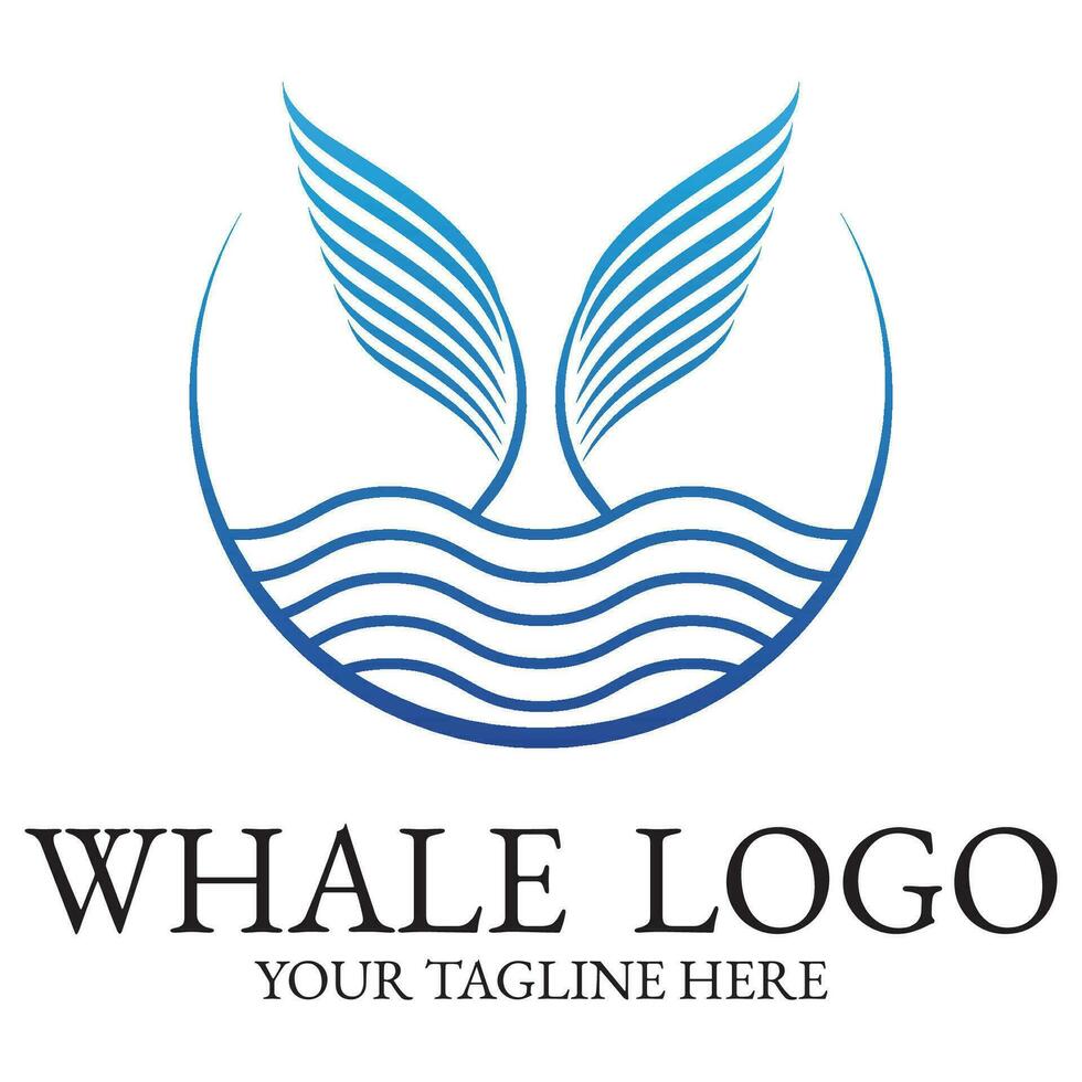 Logo image design illustration of a whale. vector