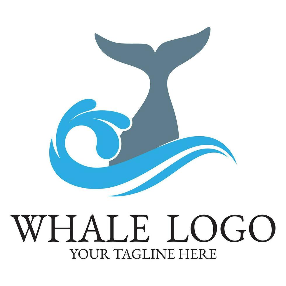 Logo image design illustration of a whale. vector