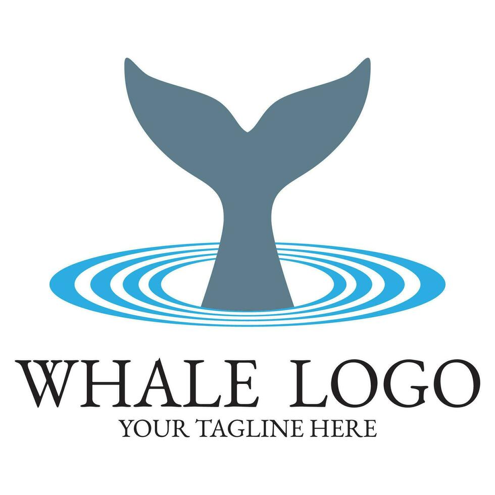 Logo image design illustration of a whale. vector