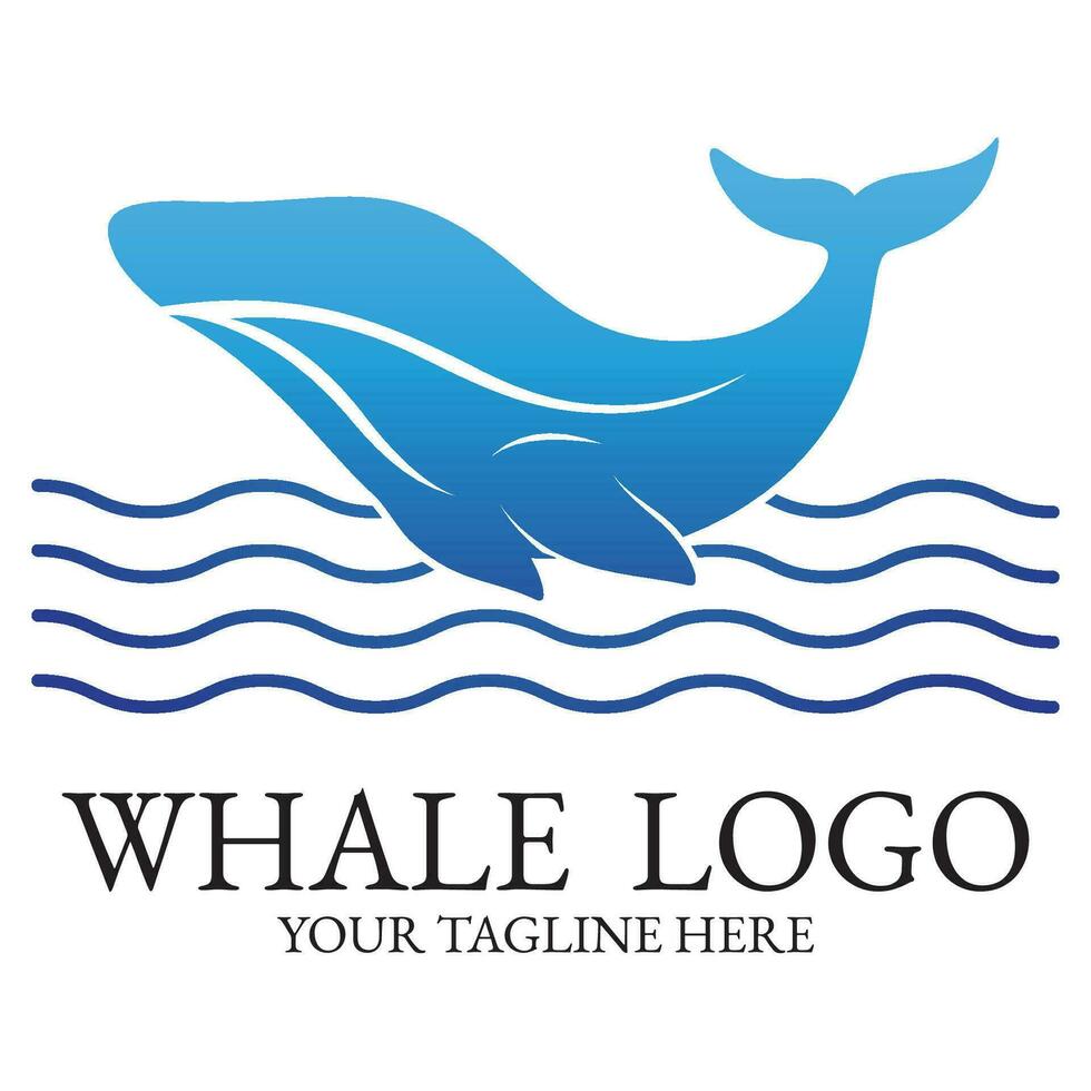 Logo image design illustration of a whale. vector