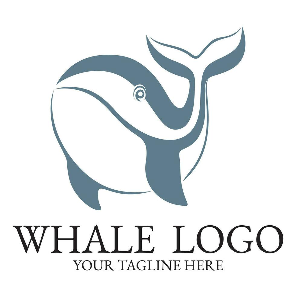 Logo image design illustration of a whale. vector