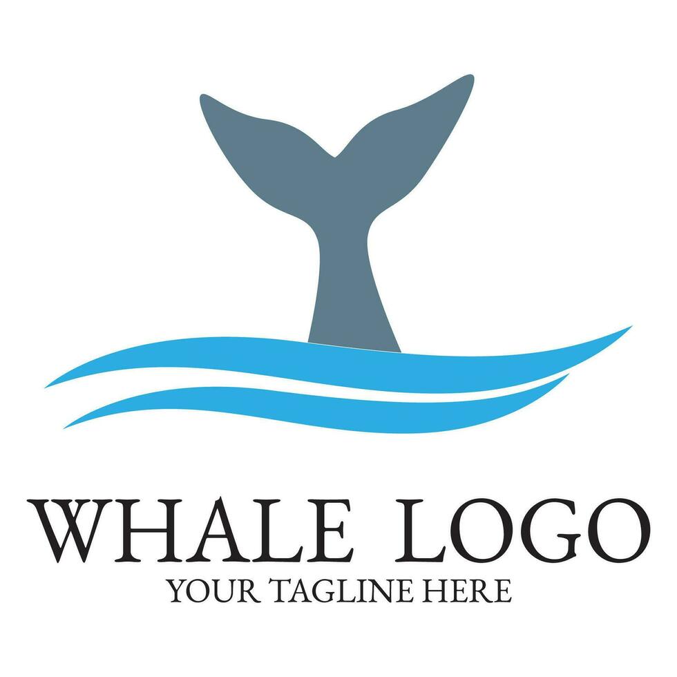 Logo image design illustration of a whale. vector