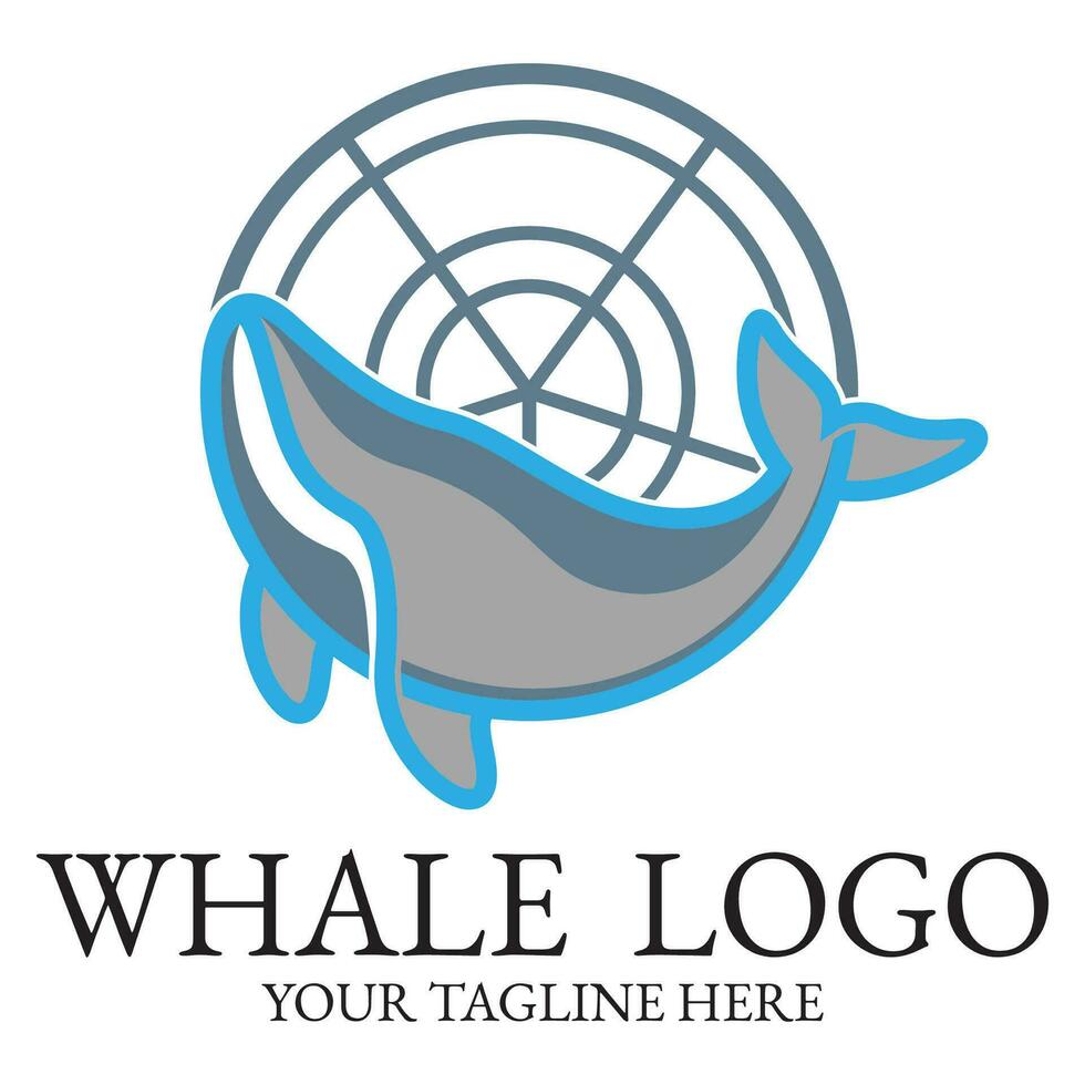 Logo image design illustration of a whale. vector