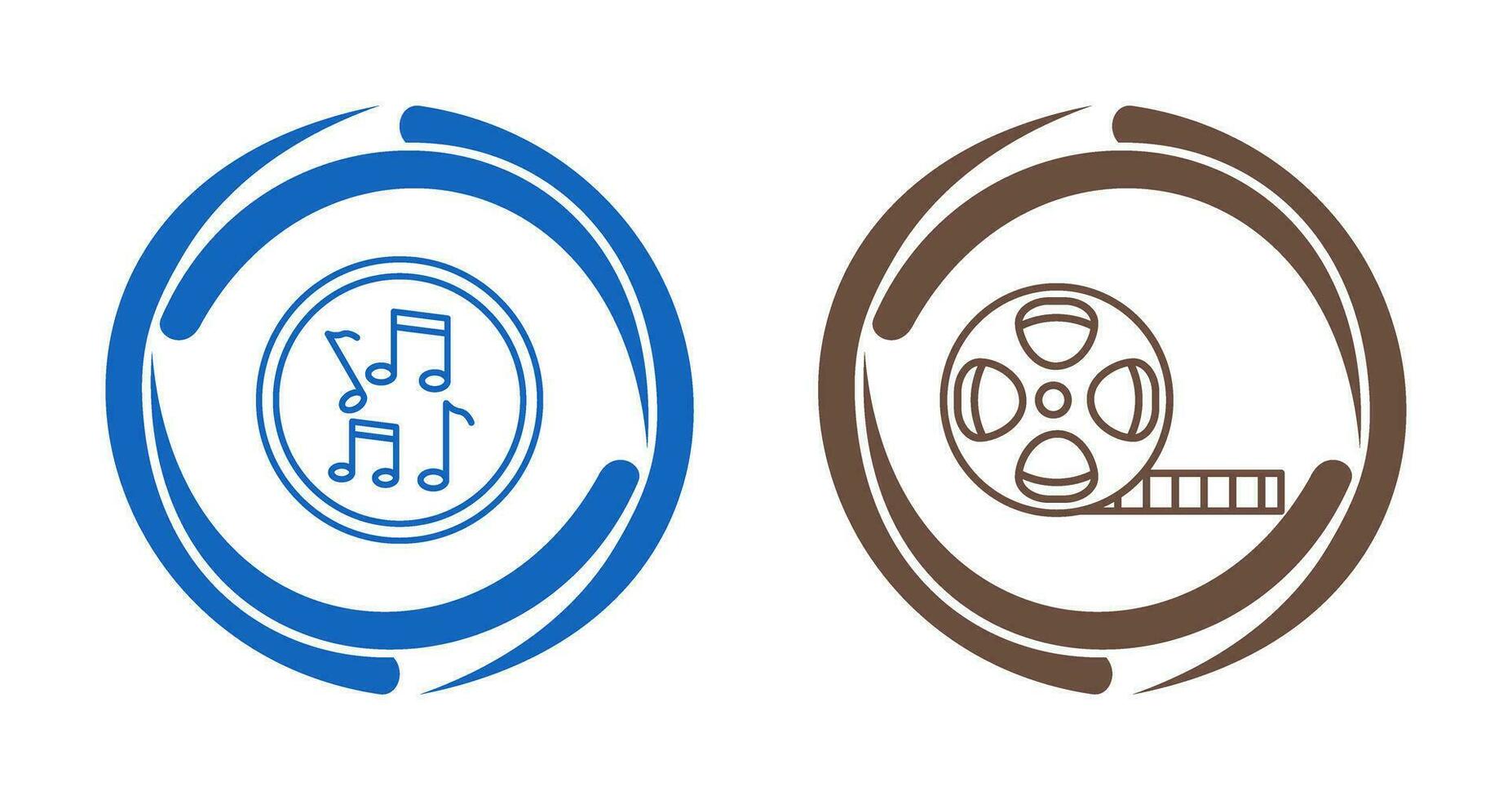 Musical Notes AND Film Reel Icon vector