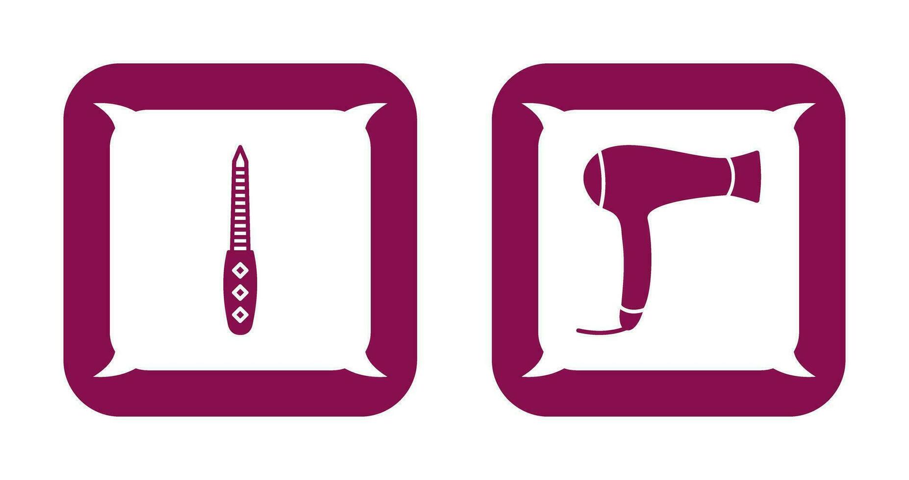 Nail File and Hair Dryer Icon vector