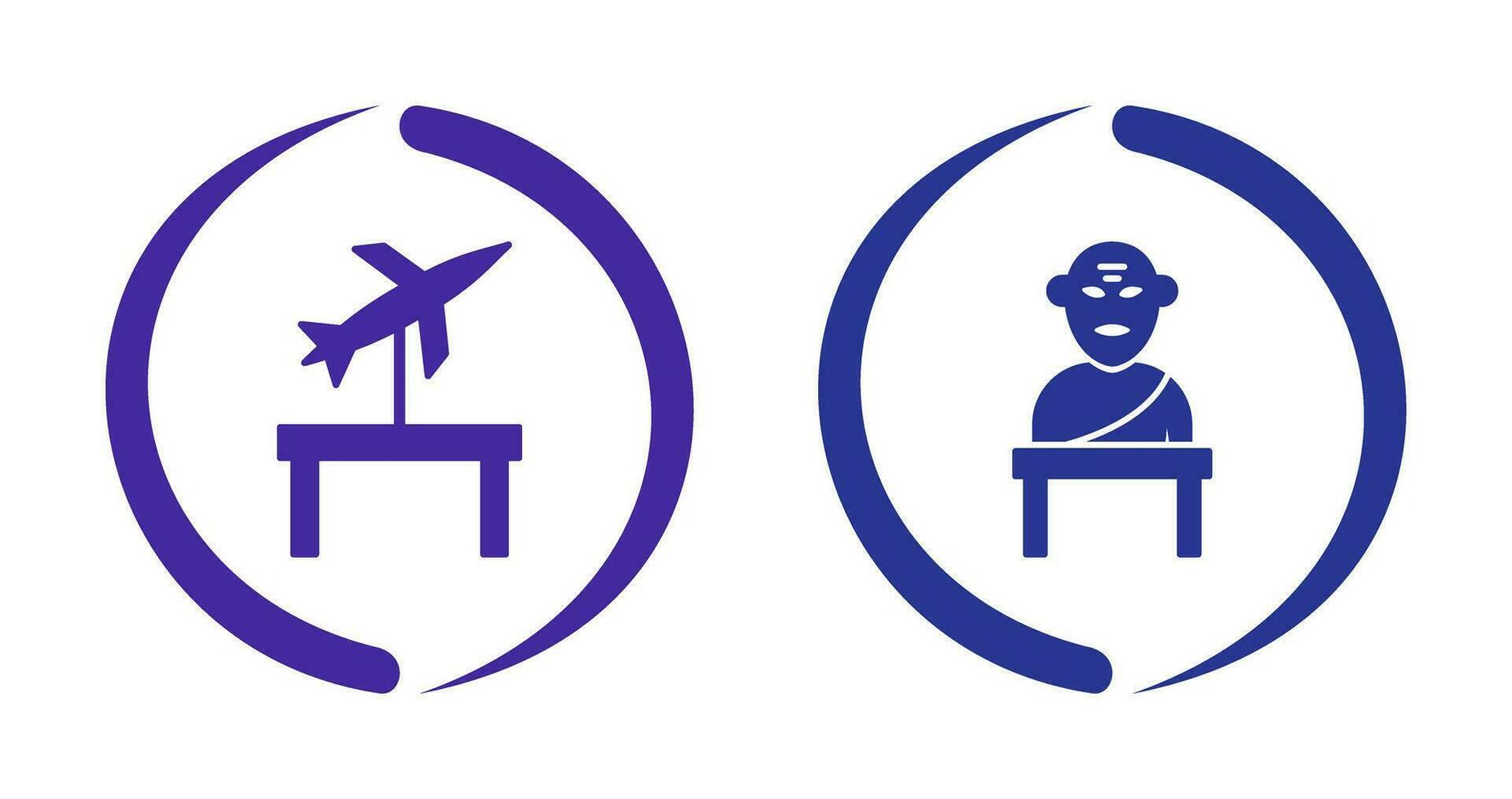 Jet Exhibit and Greek god Icon vector