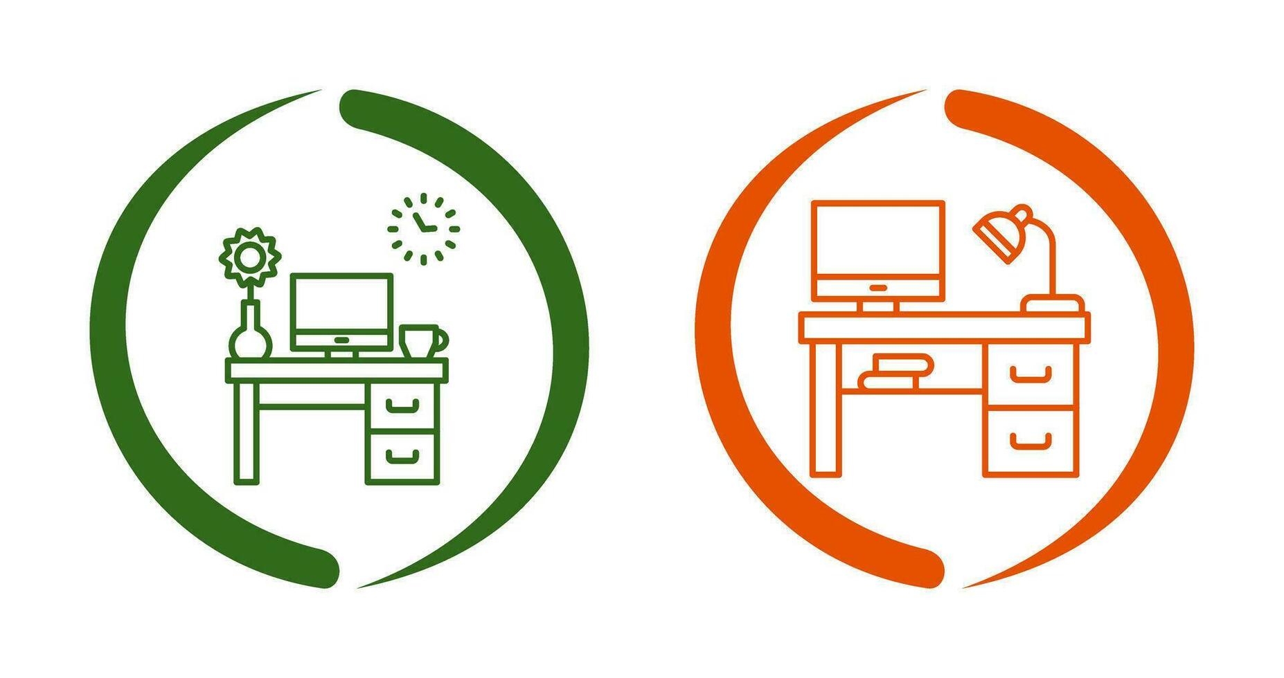 Work Table and Workplace Icon vector