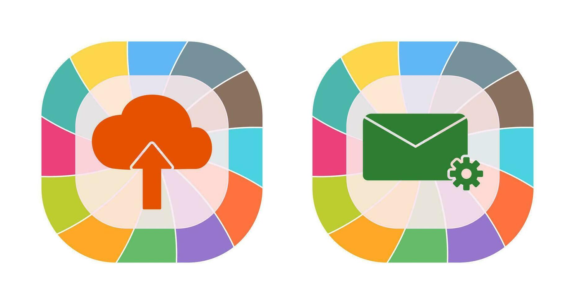 Upload to Cloud and Message Settings Icon vector