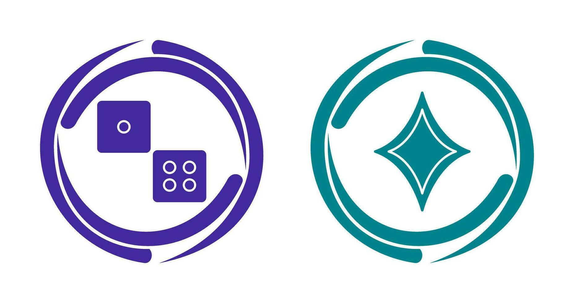 dice and diamond and  Icon vector