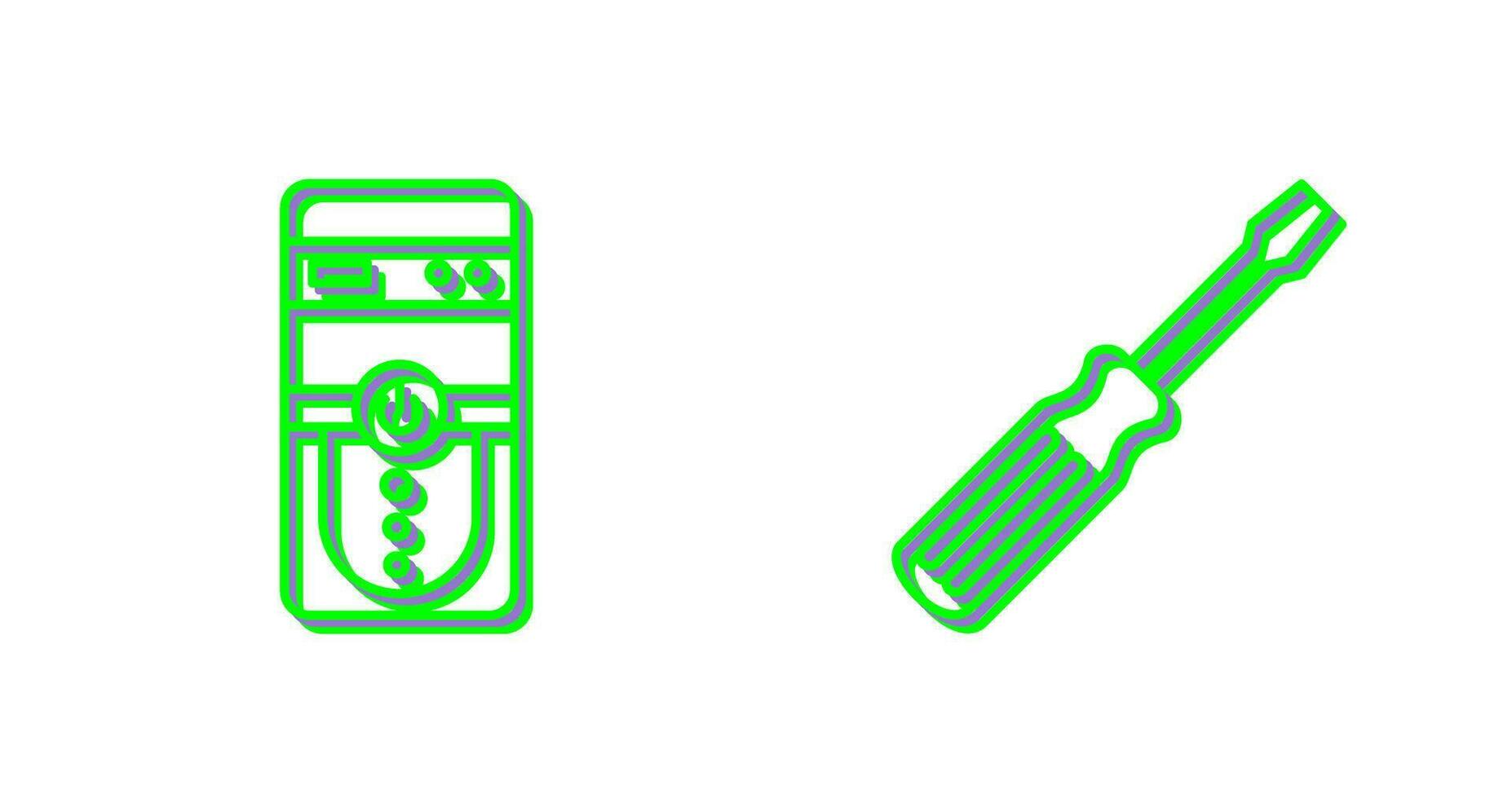 Cpu and Screw driver Icon vector