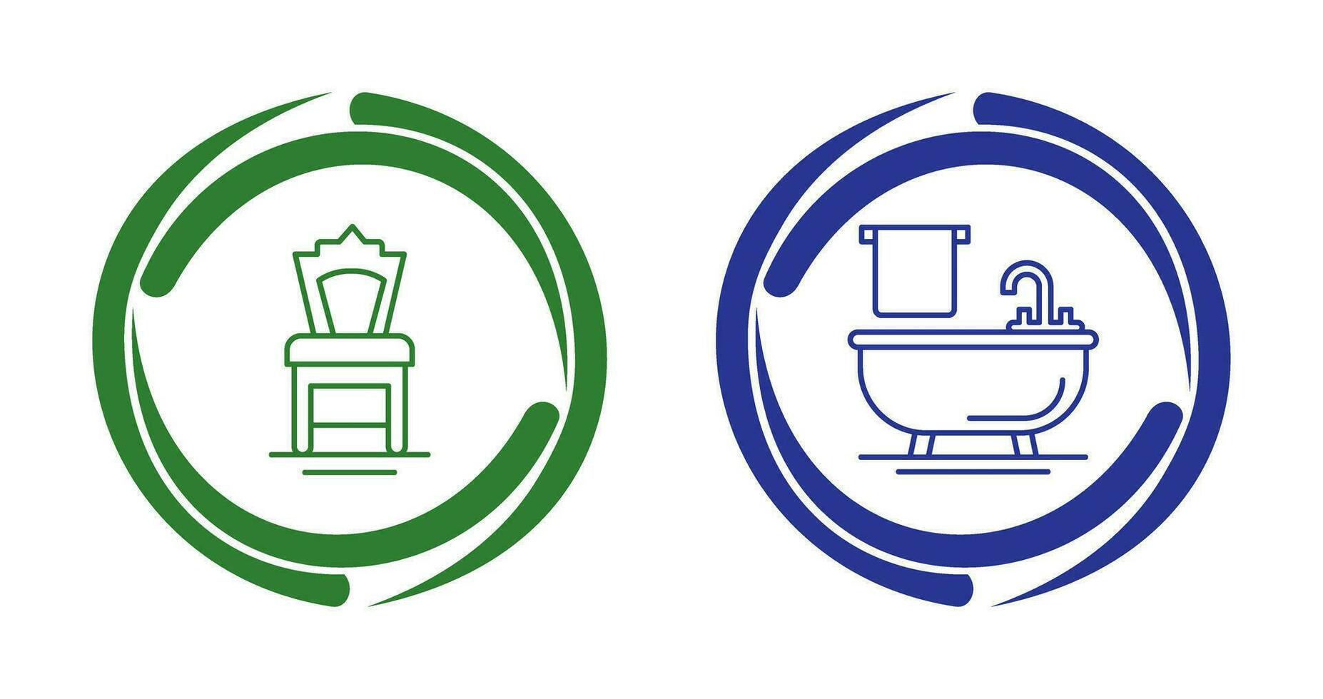 Chair and Bathtub Icon vector
