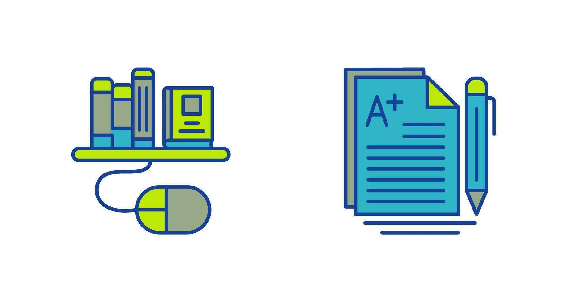 Digital Library and Essay Icon vector