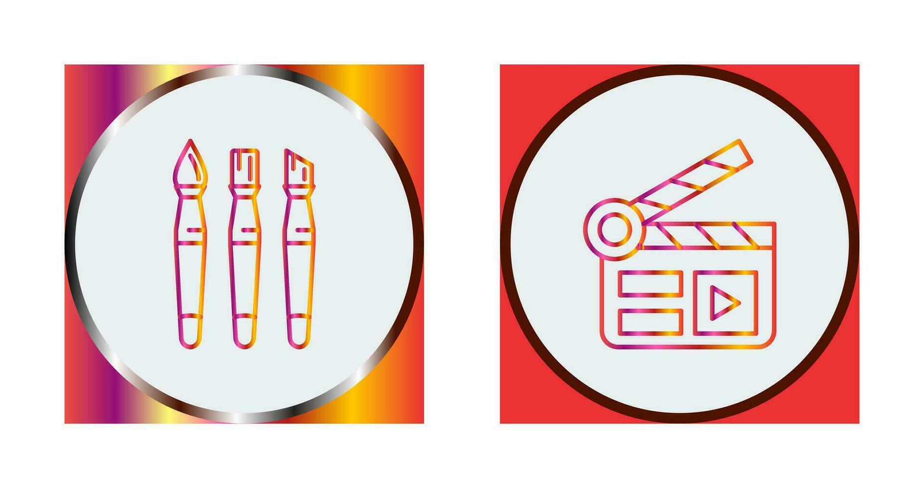 Brushes and Clapper Board Icon vector