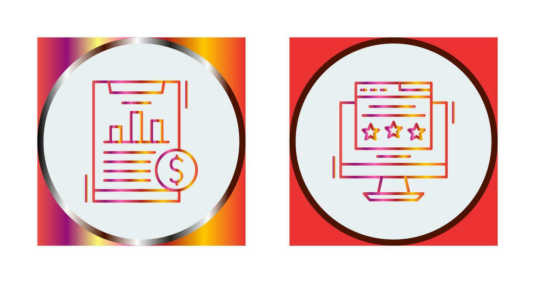 Financial Analytics and Webpage Icon vector