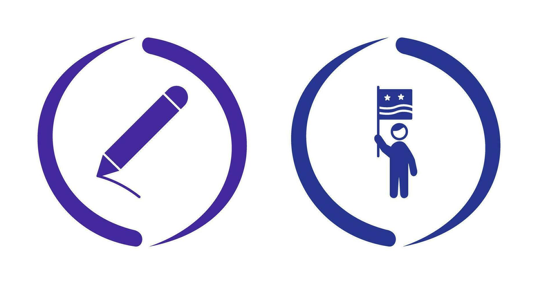 Pencil and Raising flag Icon vector