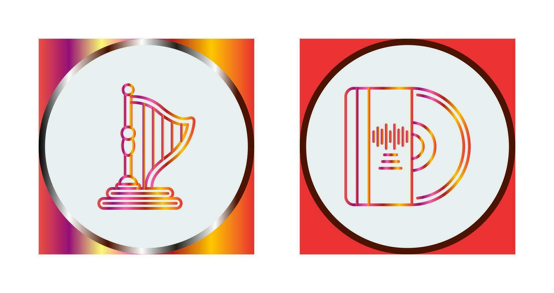 Harp and Vinyl Icon vector