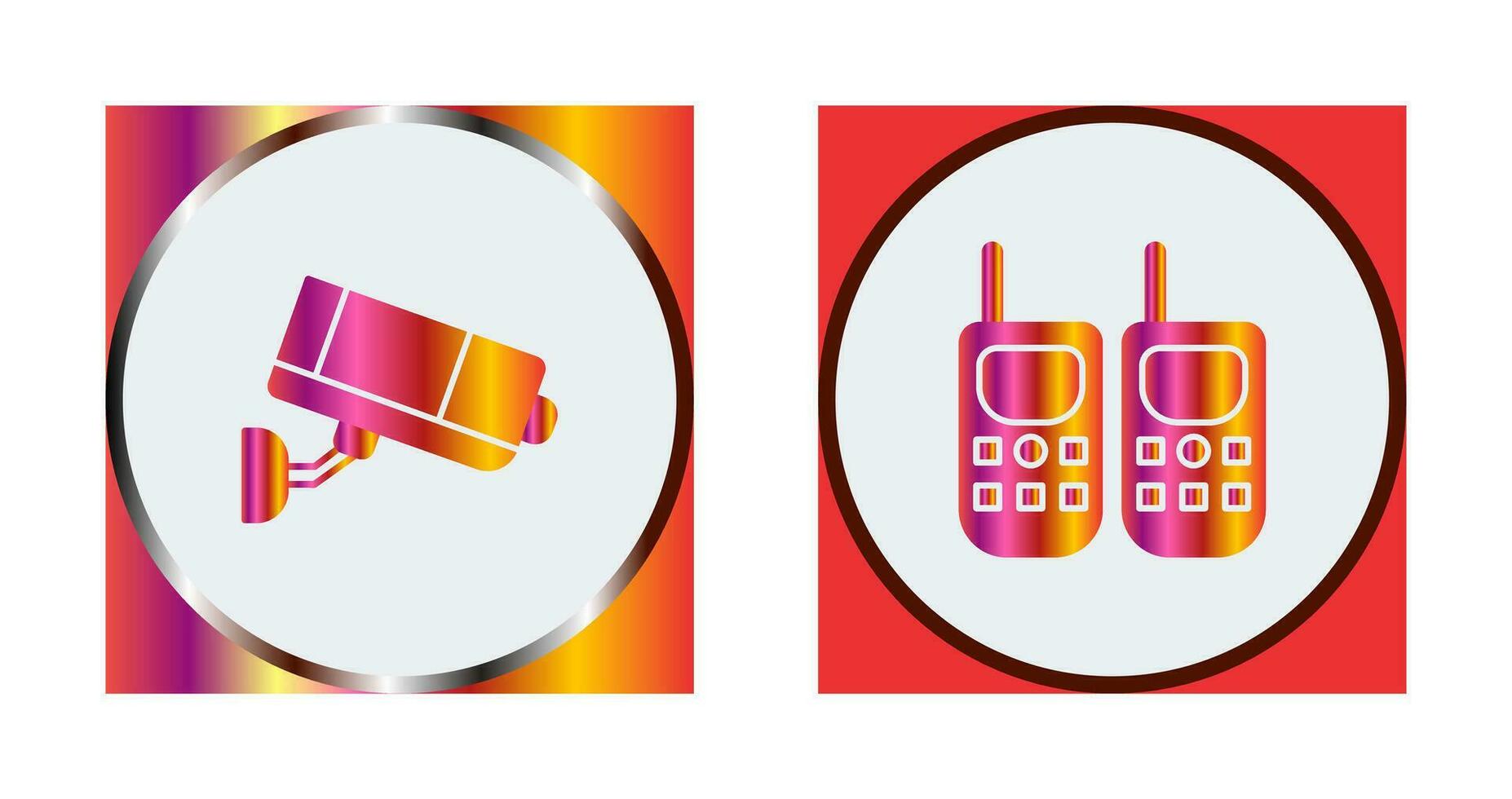 CCTV Camera and Walkie Talkie Icon vector