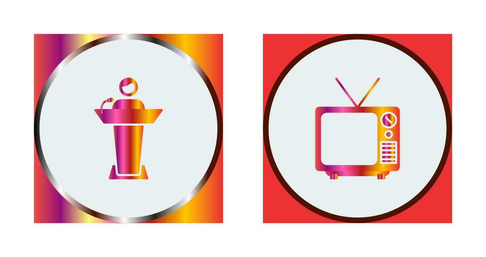 Elected Candidate and Television Icon vector