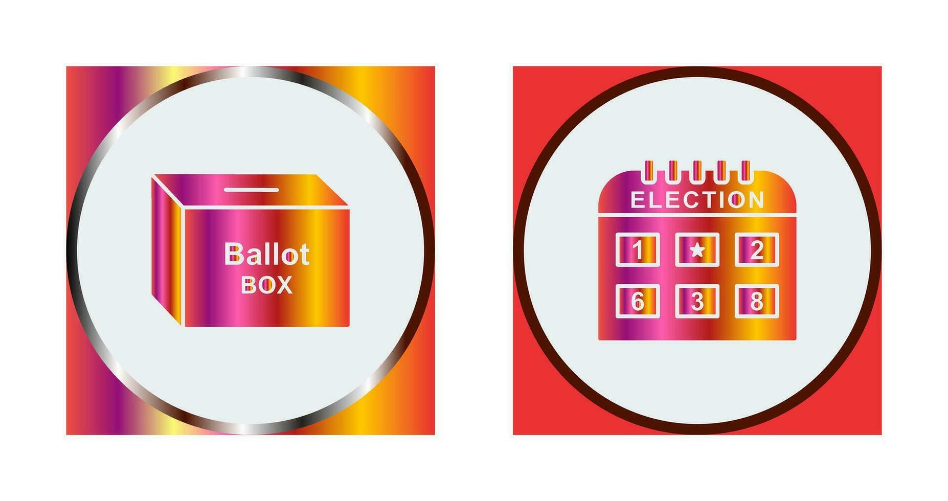 votación caja y elección día icono vector