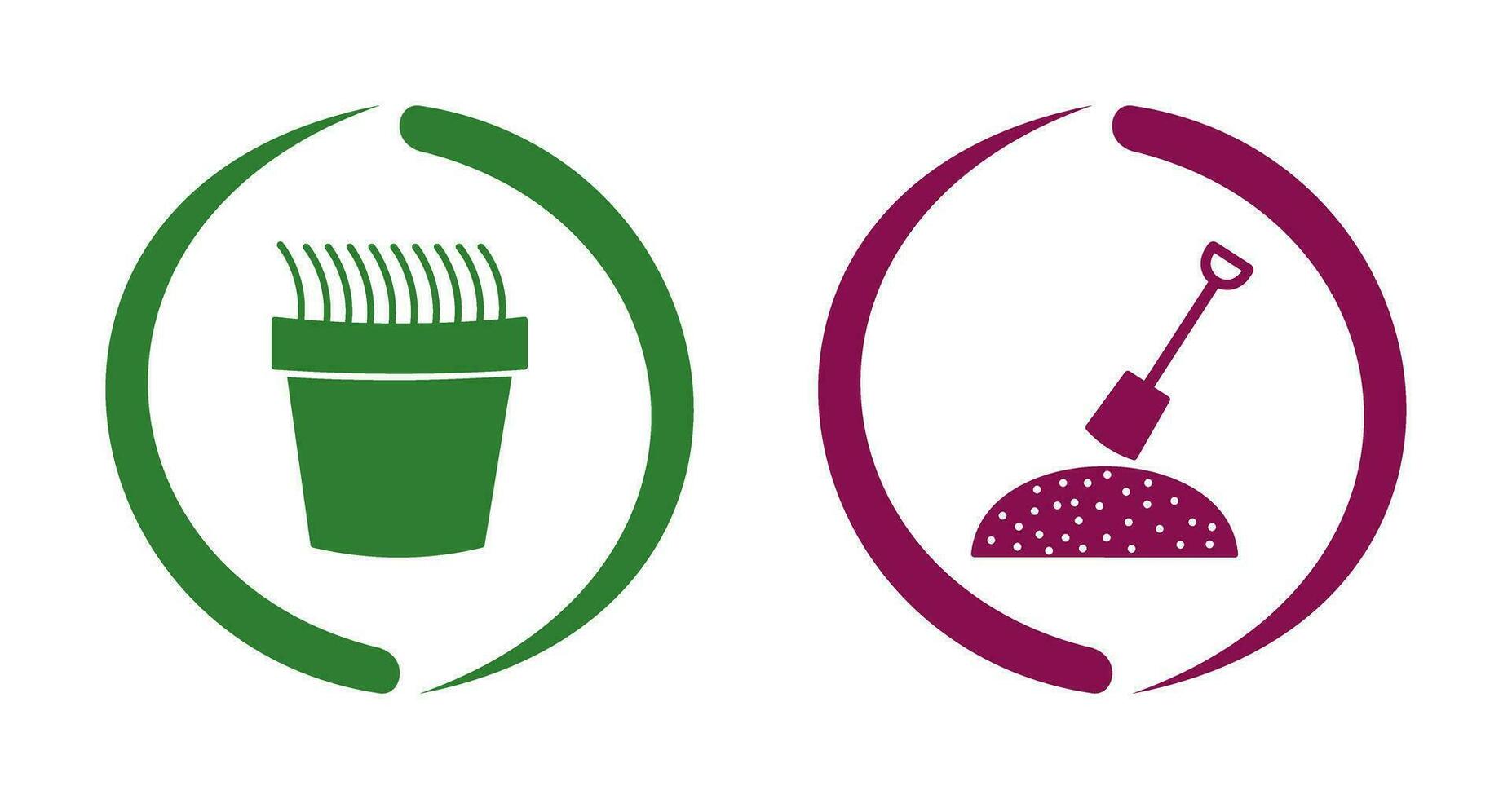 Gress Pot and Gardening Icon vector