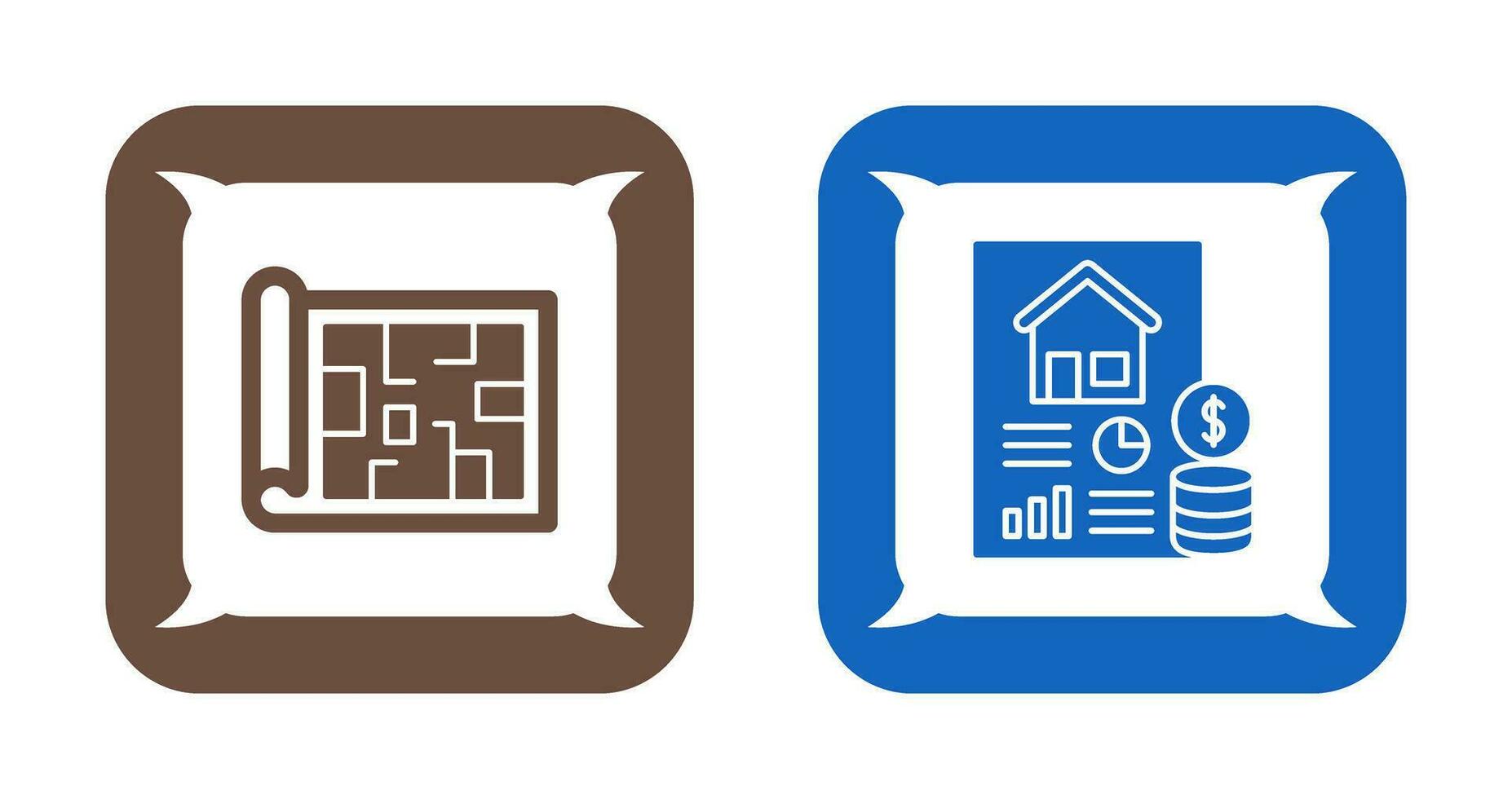 Blueprint and loan Icon vector