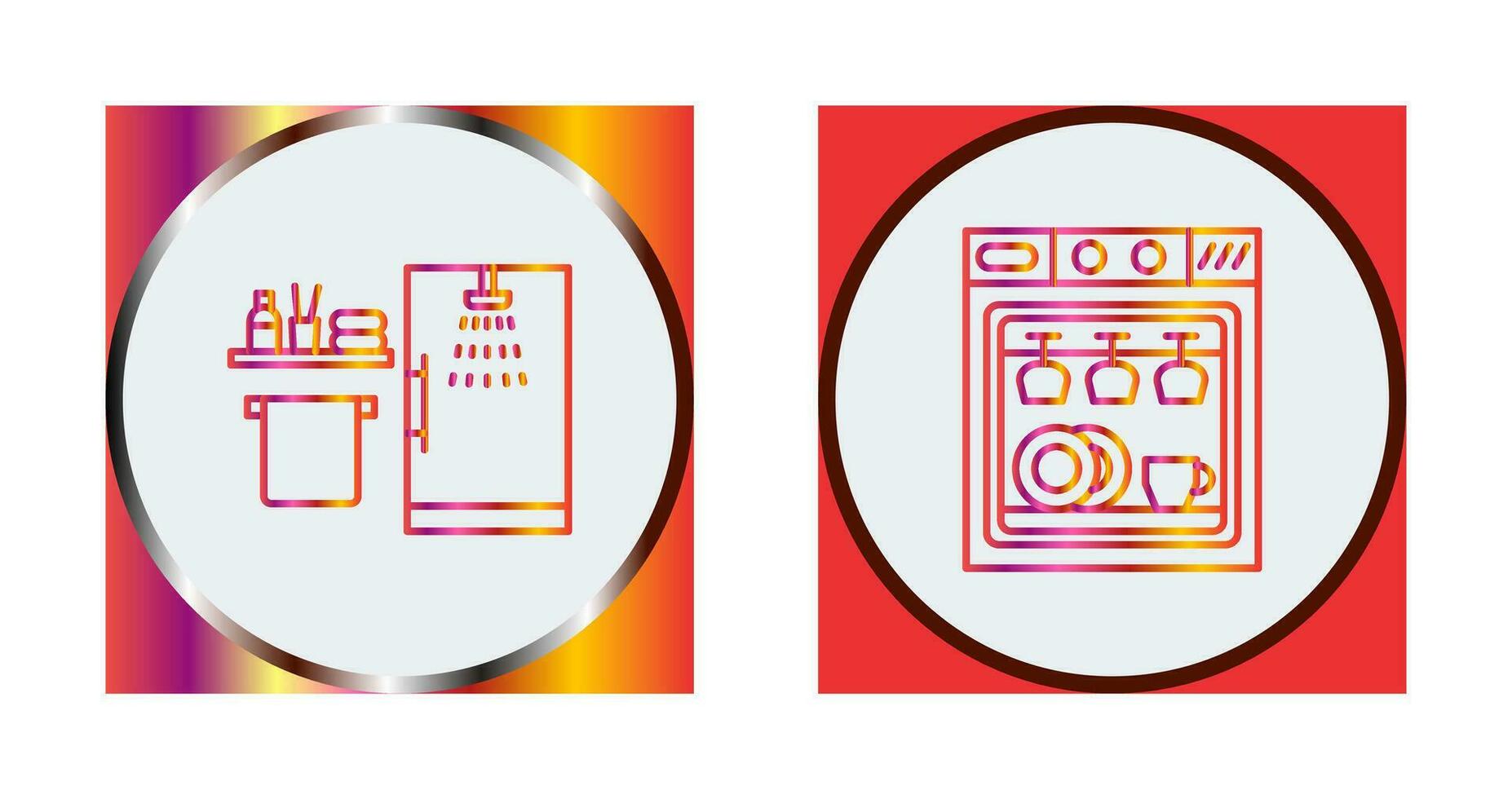 Shower and Dishwasher Icon vector