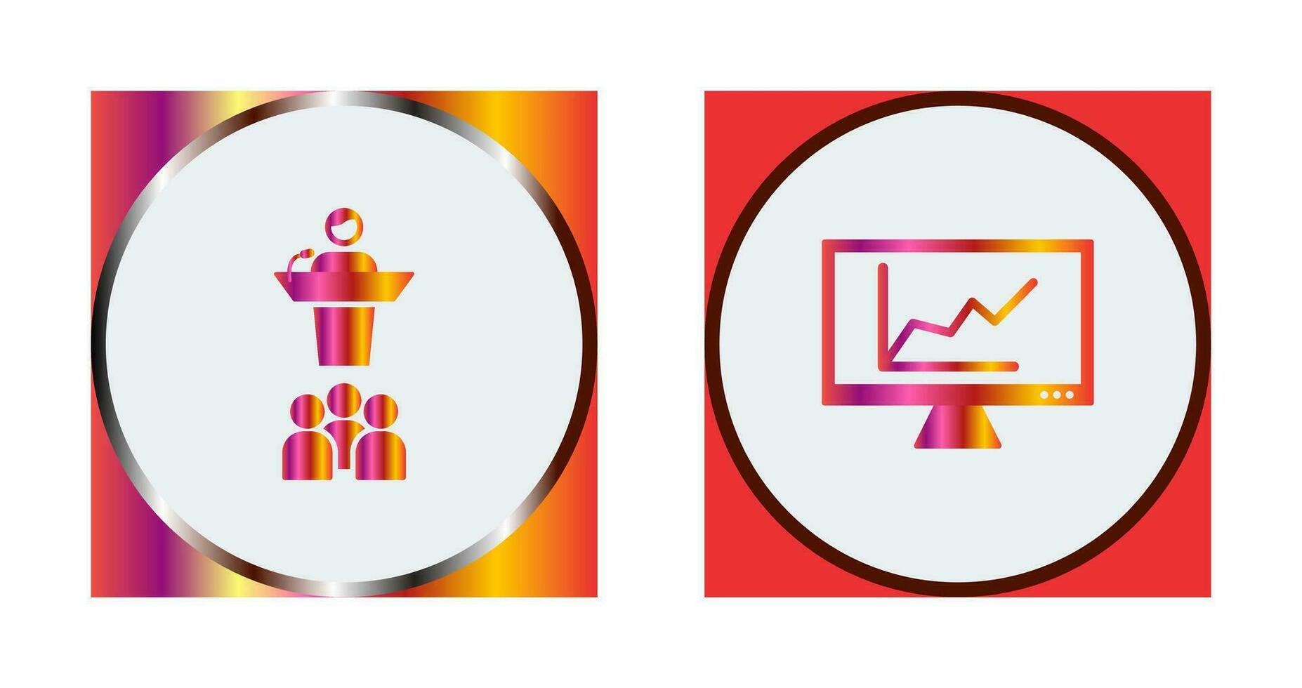 Online Graph and Seminar Icon vector