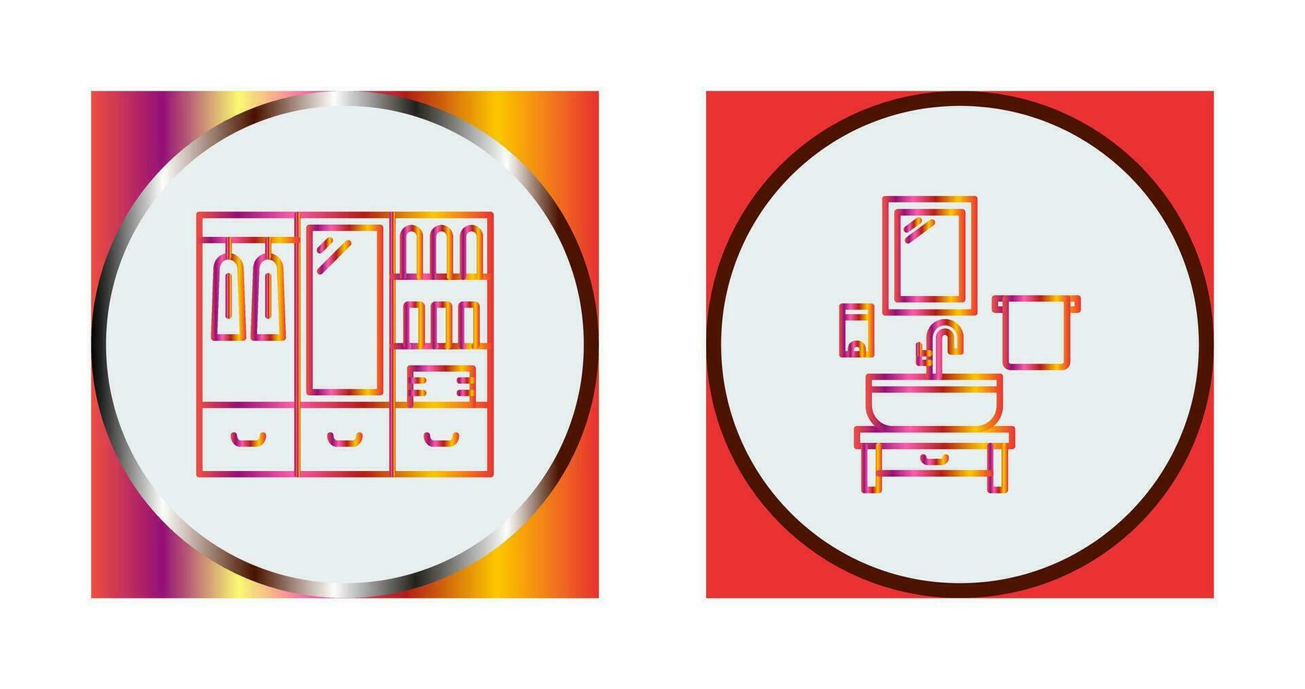 Wardrobe and Washbasin Icon vector