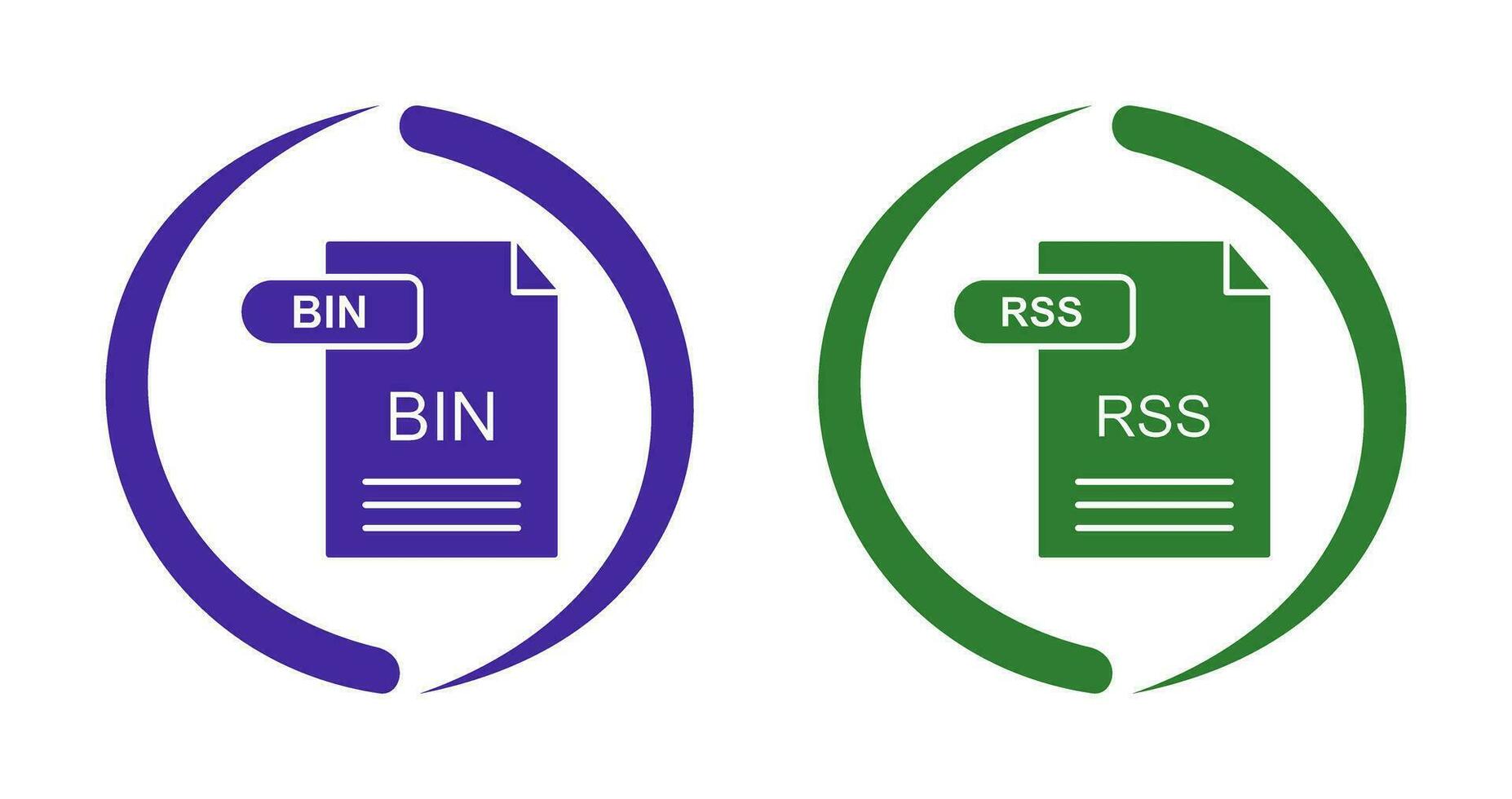 BIN and RSS Icon vector