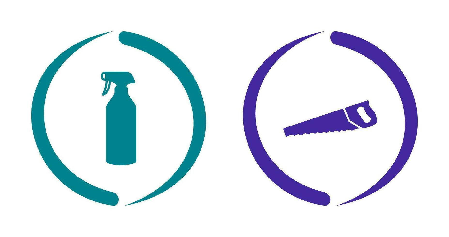 Spray bottle and Handsaw Icon vector