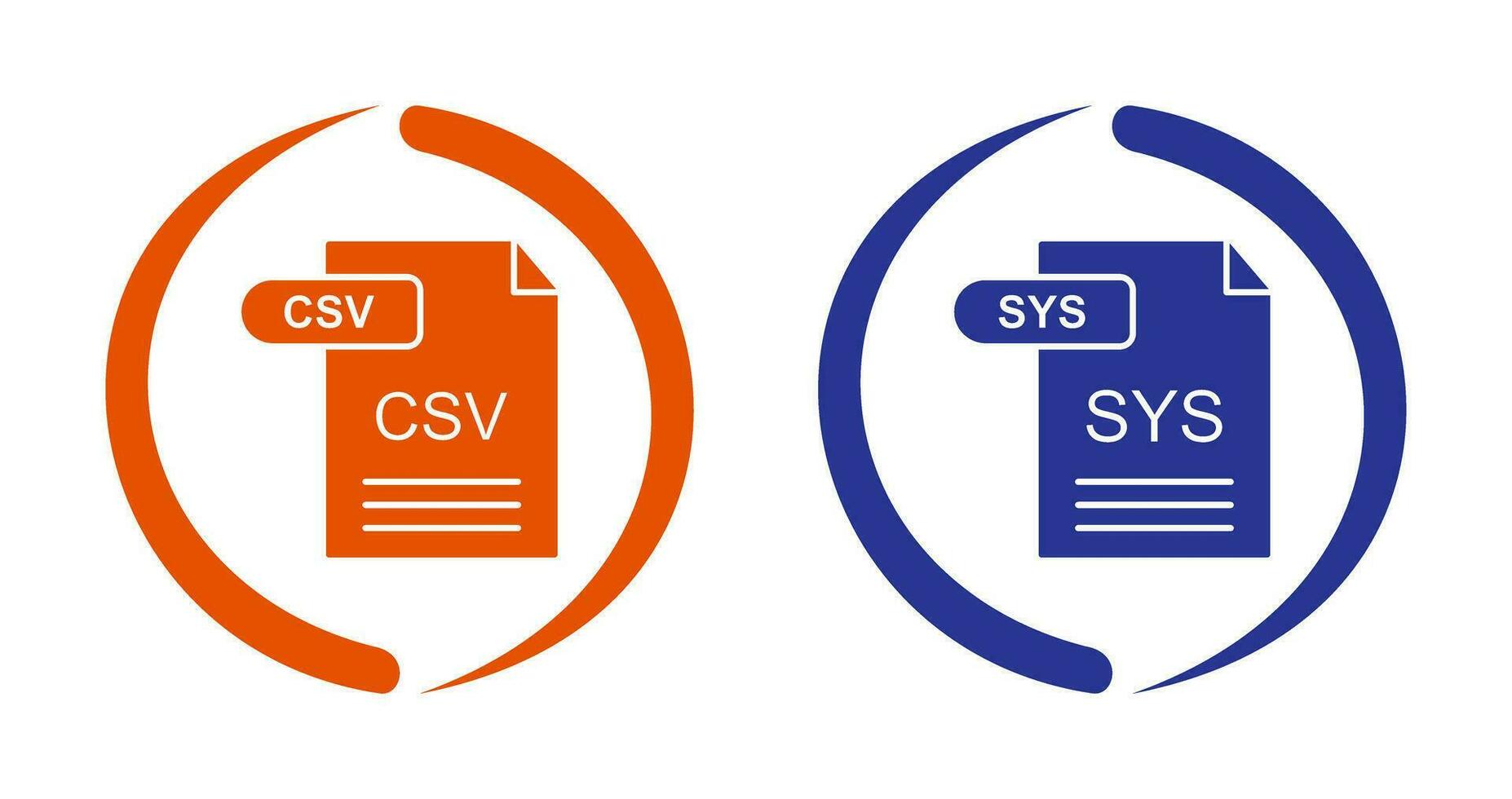 CSV and SYS Icon vector