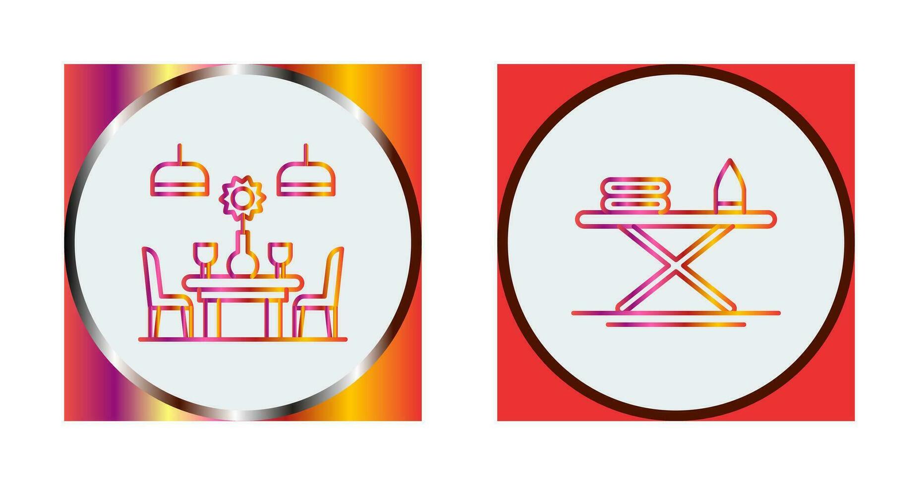 Iron Board and Table Icon vector