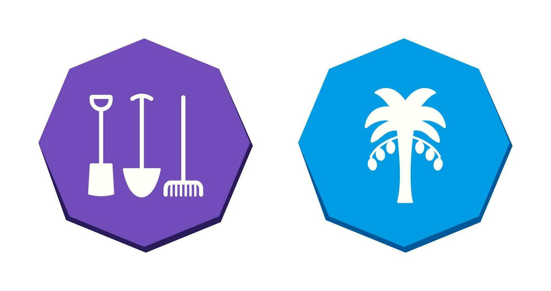 Gardening Tools and Palm tree Icon vector